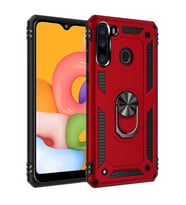 Samsung Galaxy A21 Kılıf Yüzüklü Zırh Tank Vega (Kırmızı)