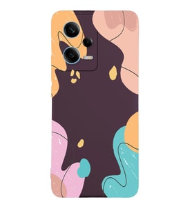 PrintiFy Xiaomi Redmi Note 12 Pro Global  Lansman Kılıf Karışık Renkler Tasarımlı İçi Kadife Kapak (Mürdüm)