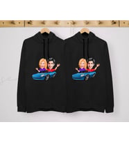BK Gift Kişiye Özel Sevgililer Karikatürlü İkili Siyah Sweatshirt Seti, Sevgililer Hediye, Çift Hediyesi, Yıl Dönümü Hediyesi, Kişiye Özel Sweatshirt-1 (Model 3)