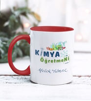 Kimya Öğretmeni Tasarımlı Kişiye Özel Kupa Bardak (Kırmızı)