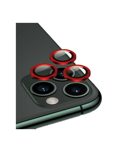 Uyumlu Model Apple iPhone 12 Pro Kamera Lens Koruyucu Çerçeveli Koruyucu CL-02 (Kırmızı)