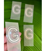 5X4 CM 4 ADET ÜTÜ İLE YAPIŞAN G HARFİ ARMA TRANSFER BASKI (Gri)