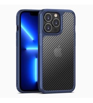 Apple iPhone 13 Pro Kılıf Zore İnoks Fiber Yüzey Tasarım Kılıf (Mavi)