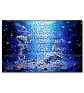 Cakapuzzle Perisi ile Yay ve Balık Burcu Puzzle Yapboz MDF (Ahşap) (1000 Parça)
