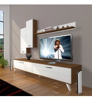 Decoraktiv Eko 7 Slm Std Retro Tv Ünitesi Tv Sehpası (Beyaz - Kahverengi)