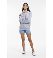 Süperlife Kadın Kapşonlu Regular Fit İnce Sweatshirt spr21k55 (Gri-Melanj)