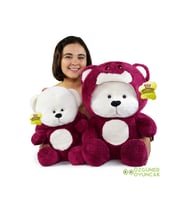 70 Cm Kapşonlu Uykumcuk Peluş Ayıcık Panda (Bordo)