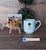 En Cool Baba Fotoğraflı Dekoratif Taş, Kupa Bardak Beyaz Hediye Babaya Hediye (Model 5)