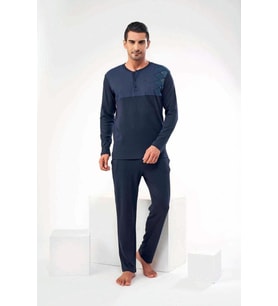 Pjs 22601 Erkek  Uzun Kol Pijama Takımı (Lacivert)