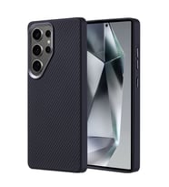 Vendas Samsung Galaxy S25 Ultra Kılıf Magsafe Şarj Özellikli Karbon Fiber Görünümlü Zore Troy Kapak (Siyah)
