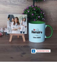 Hemşire Fotoğraflı Dekoratif Taş, Kupa Bardak Beyaz Hediye (Model 14)