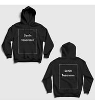 Presmono Unisex Gri Kendin Tasarla Kişiye Özel Sırt Baskılı Kapüşonlu Sweatshirt 519248tt (Siyah)