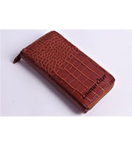 KİŞİYE ÖZEL CROCO MODEL TELEFON BÖLMELİ CÜZDAN - Anahtarlık Hediyeli! (Taba)