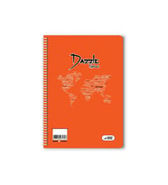 Düz 40 Yaprak Spiralli Defter A4 Boy Plastik Kapak (1 Adet ) (Turuncu)