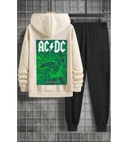 Unisex AcDc Baskılı Eşofman Takımı (Bej)