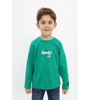 Toontoy Erkek Çocuk Baskılı Tişört (Koyu Yeşil)