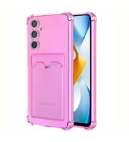 Microsonic Samsung Galaxy A14 Card Slot Shock Kılıf Siyah (Pembe)