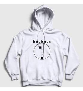 Presmono Unisex Beyaz Logo Müzik Bauhaus Kapüşonlu Sweatshirt 510579tt (Beyaz)