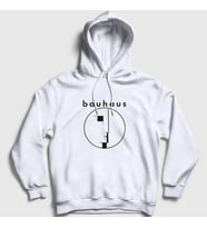 Presmono Unisex Beyaz Logo Müzik Bauhaus Kapüşonlu Sweatshirt 510579tt (Beyaz)