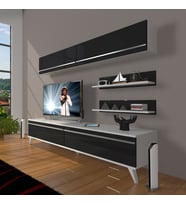 Decoraktiv Eko 5 Mdf Std Retro Tv Ünitesi Tv Sehpası (Beyaz-Siyah)