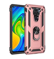 Xiaomi Redmi Note 9 Kılıf Yüzüklü Zırh Tank Vega (Rose)