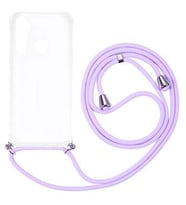 Realme 5İ Kılıf Kamera Çıkıntılı Airbag Tasarım Askılı Şeffaf Silikon (Mor)