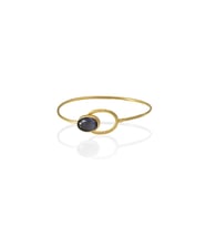 Kadir Jewellery 22 Ayar Altın Kaplama El İşçiliği Zirkon Taşlı Kadın Kelepçe Bilezik (Mor)