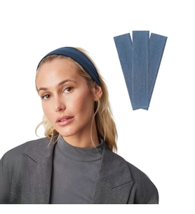 3'lü Spor Saç Bantları - Elastik Kaymaz İnce Saç Ter Kafa Bandı Bandana, Kadın & Erkek Koşu Fitness Yoga Pilates Makyaj Yüz Yıkama Atletik Egzersiz Saç Bandı (İndigo)