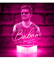 Kişiye Özel, Babama Hediye 3D Led Lamba (Pembe)