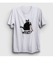 Presmono Unisex Sarı What Cat Kedi T-Shirt 415210tt (Beyaz)