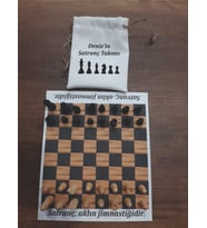 Renkli Kişiye Özel Satranç Seti (Kahverengi)