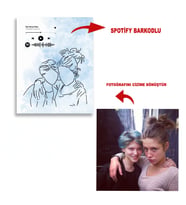 35x50 kişiye özel spotify barkodlu kanvas tablo (Mavi)