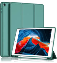 Apple iPad 8. Nesil 10.2" Kılıf Kalem Bölmeli Smart Case A2270 A2428 A2429 A2430 (Koyu Yeşil)