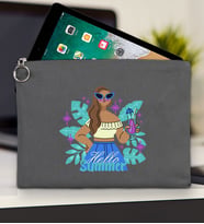 BK Gİft Yaz Temalı-3 Tablet Çantası 30x21cm(12 Renk Seçeneği), Ipad Çantası, Baskılı Tablet Kılıfı (Antrasit)