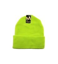 Katlamalı Unisex Trent Renkli Bere (Neon Yeşil)