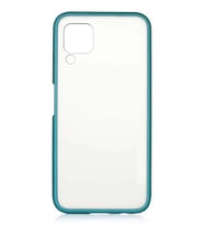 Huawei P40 Lite Kılıf Mat Yüzey Renkli Kenar Silikon (Yeşil)