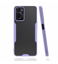 Oppo A36 Kılıf Kamera Korumalı Arkası Şeffaf Silikon (Mor)
