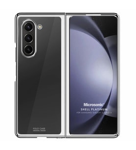 Microsonic Samsung Galaxy Z Fold 5 Kılıf Shell Platinum Şeffaf (Gümüş)