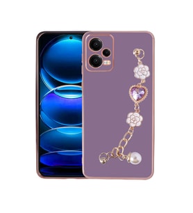 Xiaomi Redmi Note 12 5G Kılıf El Tutamaçlı Kamera Korumalı Zore Taka Silikon Kılıf (Mor)
