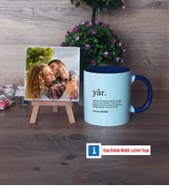 Sevgiliye Hediye Fotoğraflı Dekoratif Taş, Kupa Bardak Beyaz Hediye (Model 3)