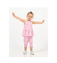 Kız Bebek Tunik Model Alt-Üst Takım (Açık Pembe)