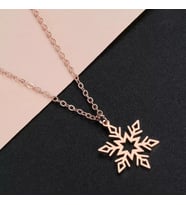 Kişiye Özel 925 Ayar Gümüş Kar Tanesi Kolye (Rose)