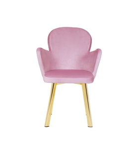 Metal Ayaklı KELEBEK SANDALYE MİSAFİR KOLTUĞU (GOLD AYAK/BABY FACE KUMAŞ) BEKLEME KOLTUĞU (Pembe)