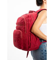 571 Collection Okul Çantası Çok Cepli Yağmur Geçirmez Klinkır Kumaş (Bordo)