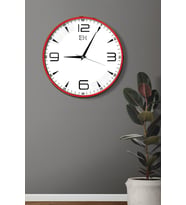 Modern Duvar Saati Siyah - 29 cm (Kırmızı)