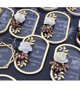 Kişiye Özel Şeffaf Pleksi Magnet Hatıra (Gümüş)
