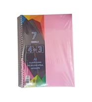 4+3 Ayraçlı Defter 7 Konulu 175 Yaprak 1 Adet 4 Kareli 3 Çizgili Spralli Plastik Kapak Seperatörlü (Pembe)