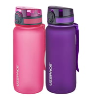 Uzspace 2'li Tritan Matara Seti 650 ml 14 Farklı Renk Seçeneği FiftyFifty (Pembe- Mor)