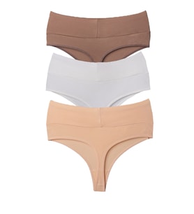 Vanilya Secret Tanga Yüksek Bel Toparlayıcı Pamuk 3'Lü Paket (Model 3)