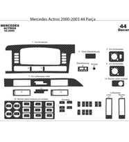 Meriç® Mercedes Actros Ön Torpido Kaplama Maun 44 Parça 2000-2003 (Karbon)
